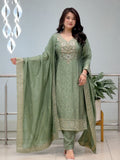 Premium Malay Glass Tissue Kanjivaram Handwork Kurta Set