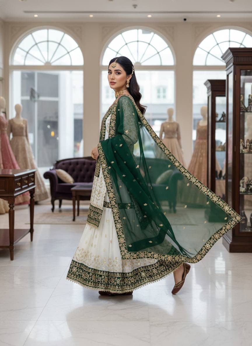 Elegant Georgette Kurti & Sharara Set with Dupatta