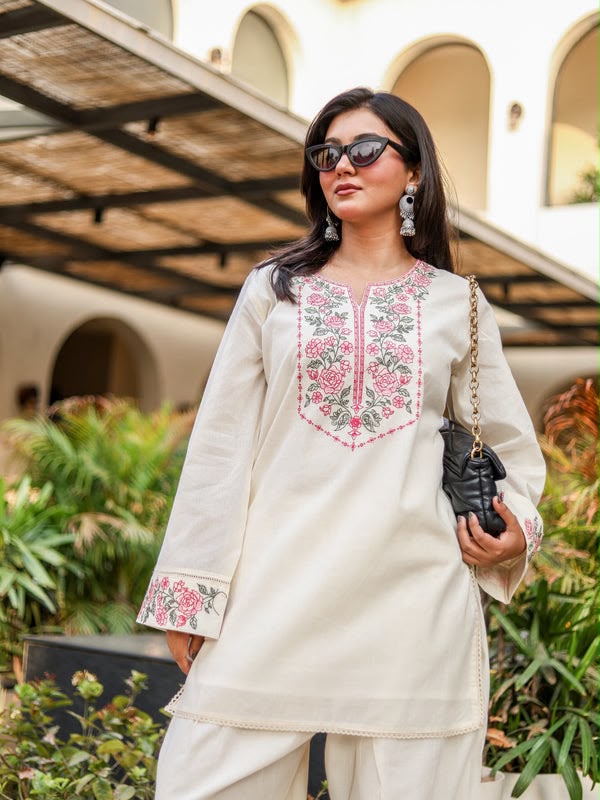 Premium Designer Khadi Cotton Embroidered Co-ord Set