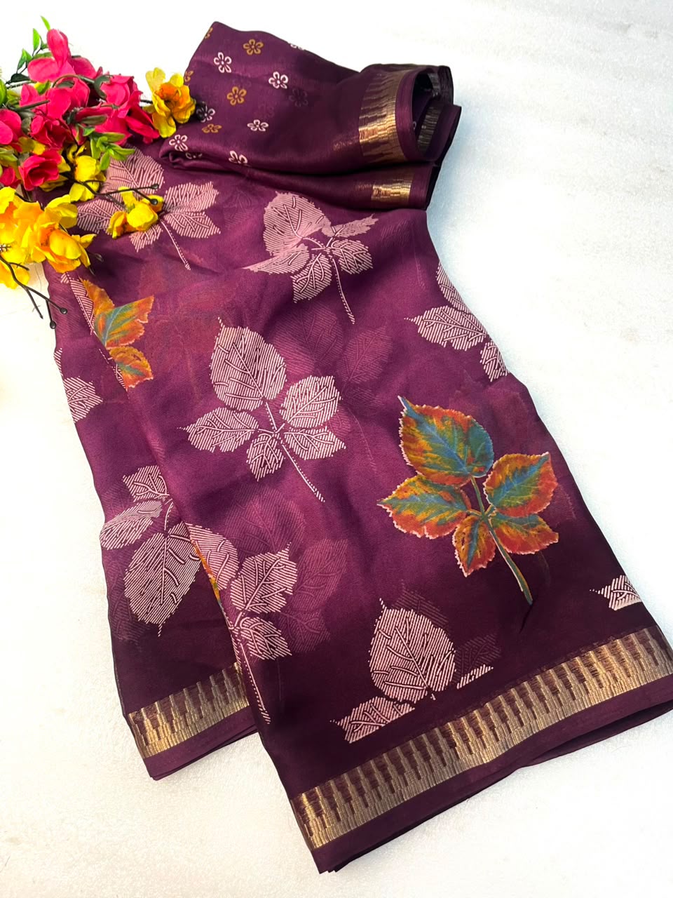 Soft Georgette Jacquard Weaving Saree with Running Blouse
