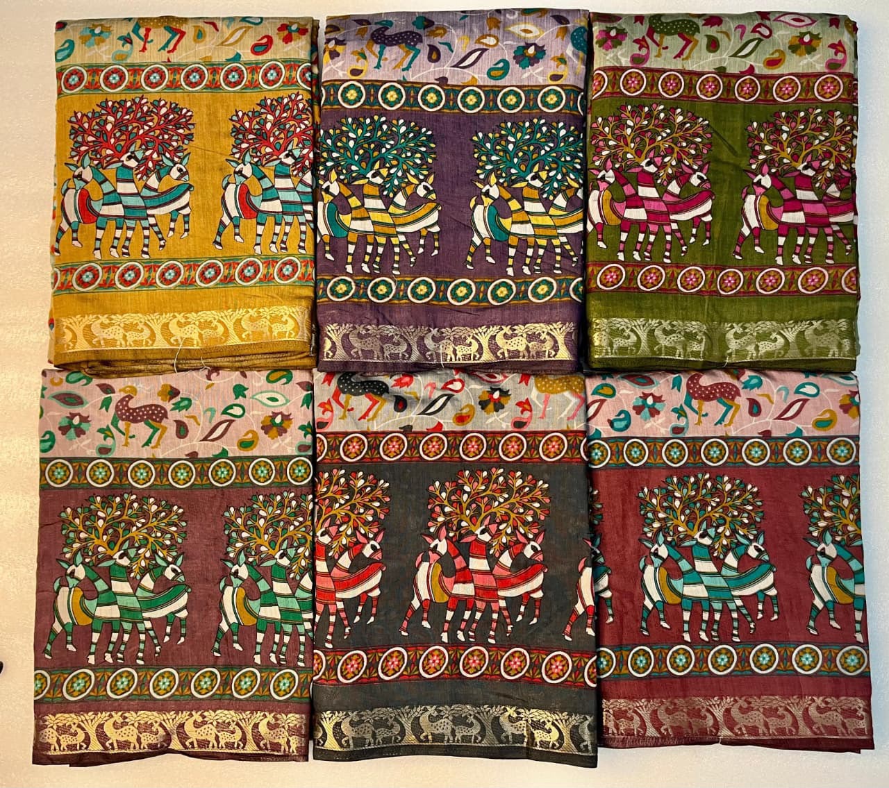 Mangalagiri Silk Saree with Viscose Weaving Border & Bandhani Print