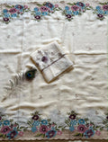 Soft Crush Silk Saree with Multicolor Embroidery Work
