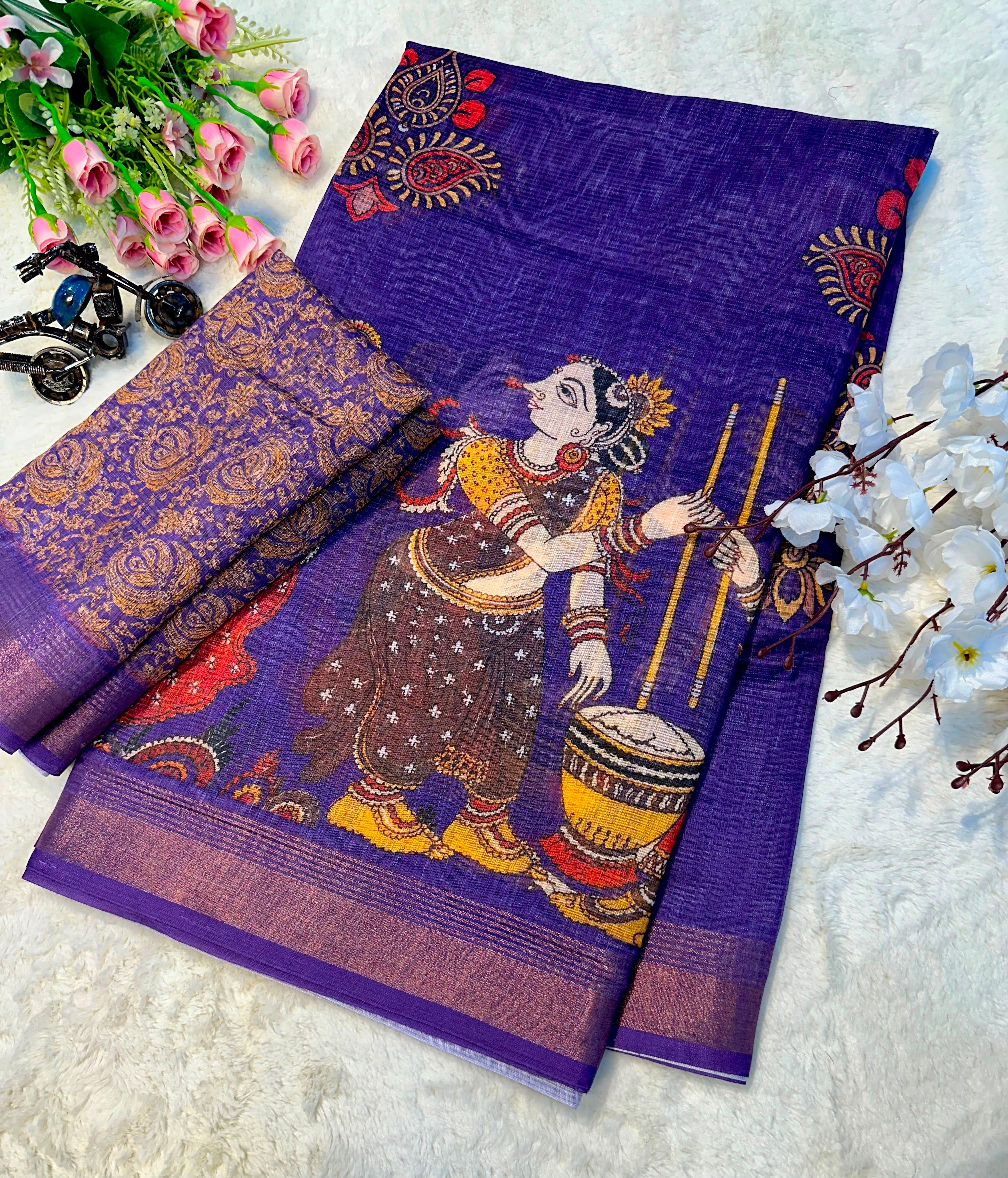 Elegant Tussar Silk Saree with Matching Blouse Piece