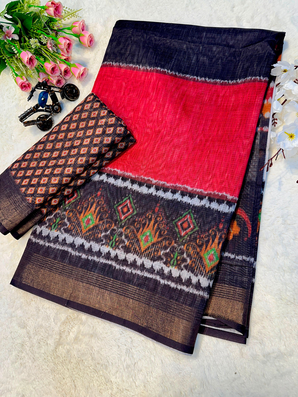 Elegant Tussar Silk Saree with Matching Blouse Piece