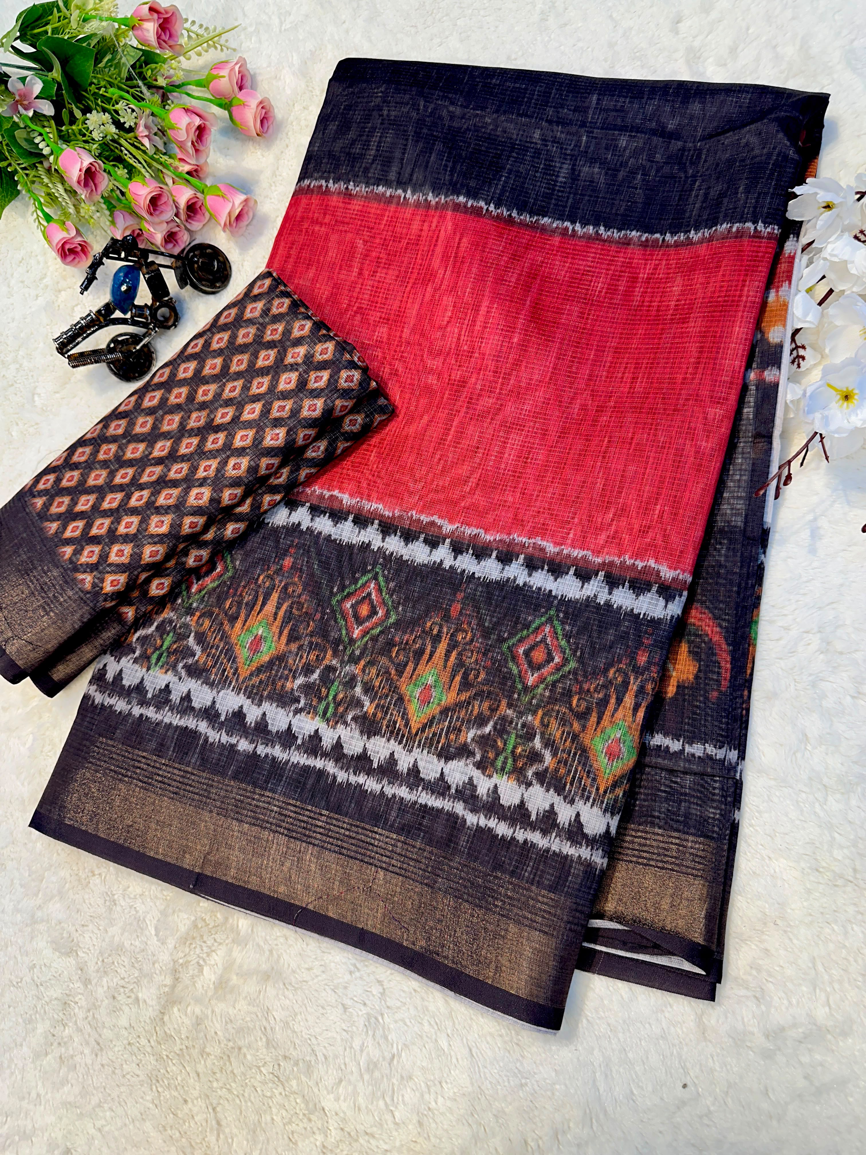 Elegant Tussar Silk Saree with Matching Blouse Piece