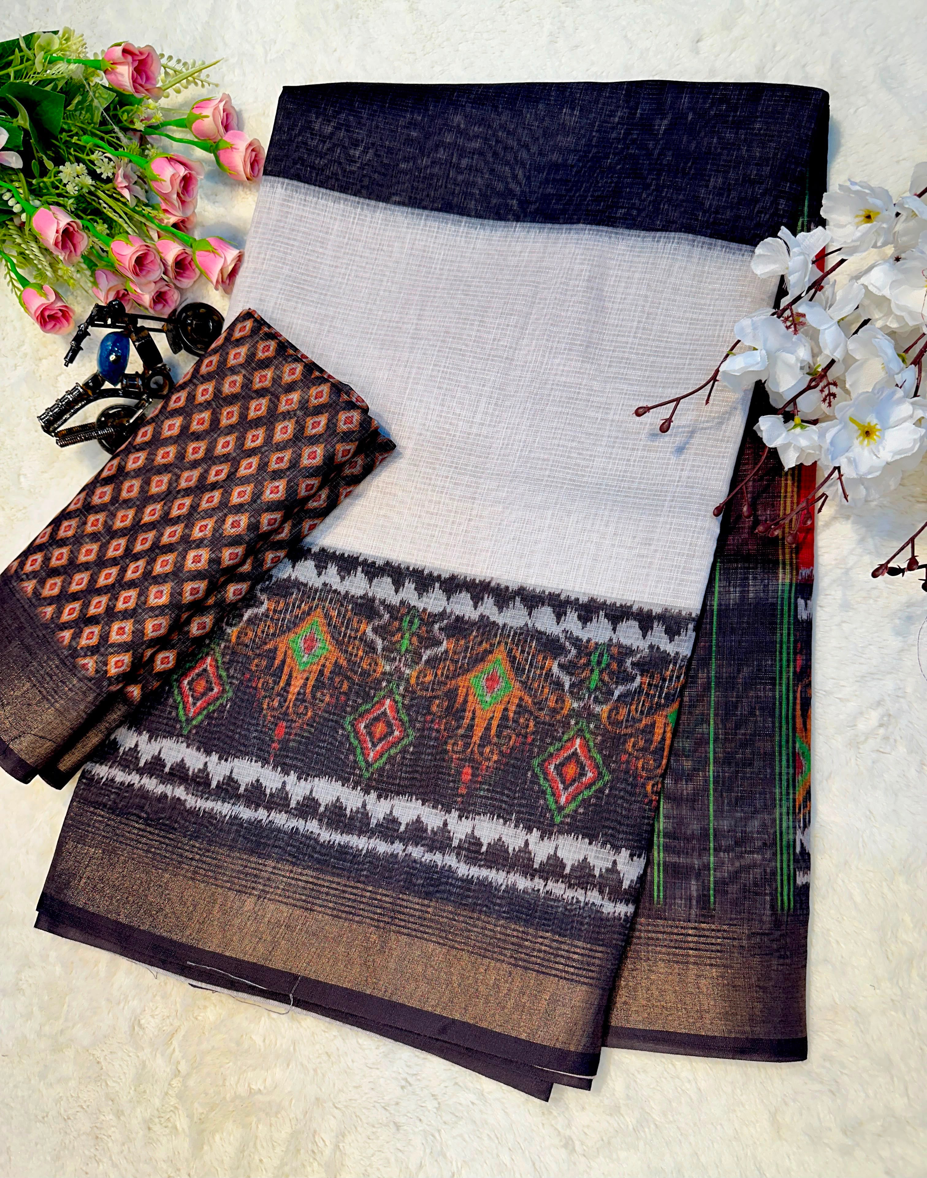Elegant Tussar Silk Saree with Matching Blouse Piece