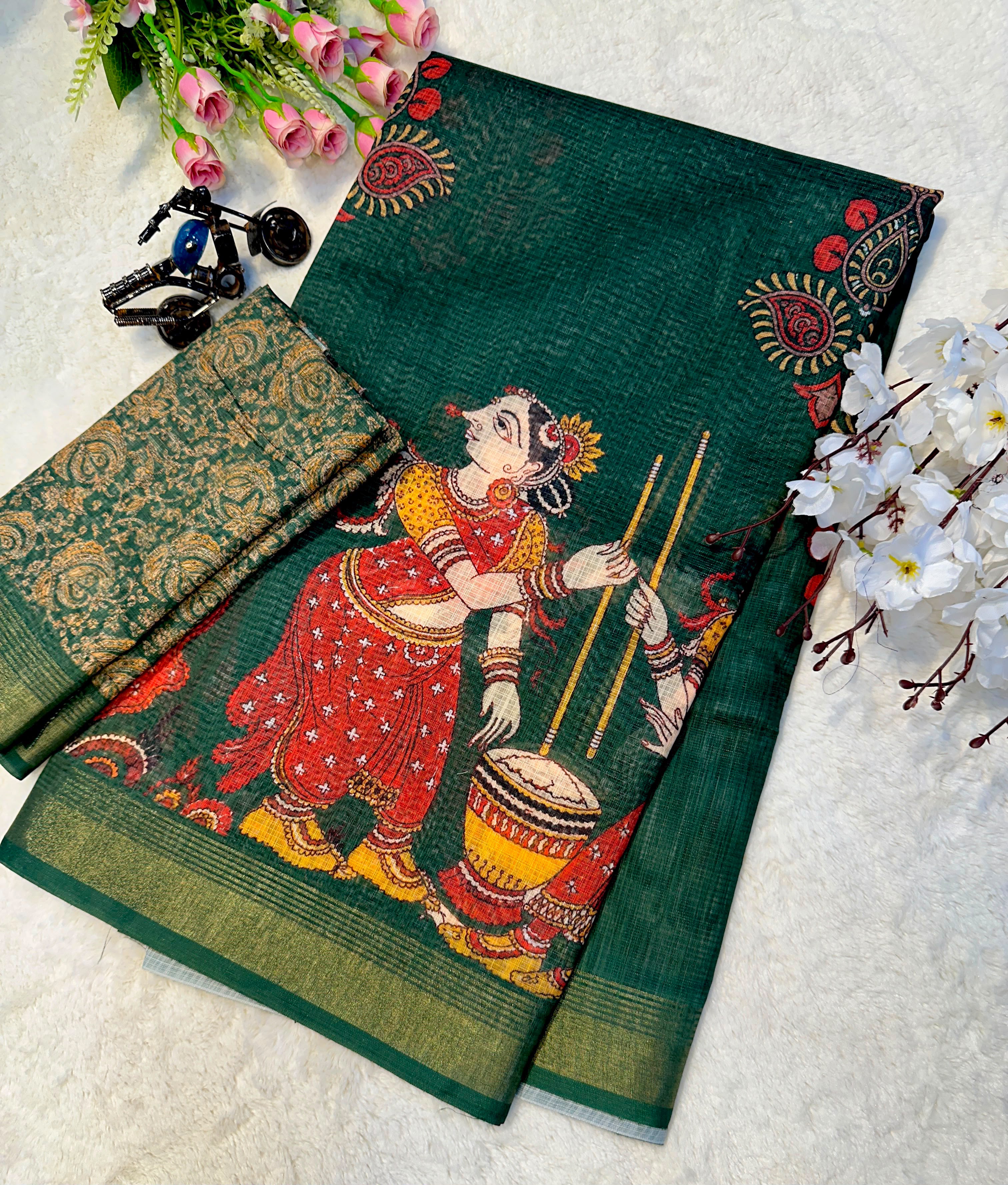 Elegant Tussar Silk Saree with Matching Blouse Piece