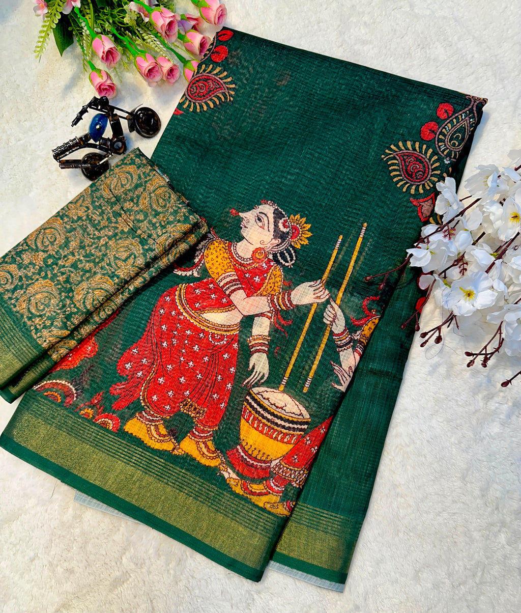 Elegant Tussar Silk Saree with Matching Blouse Piece