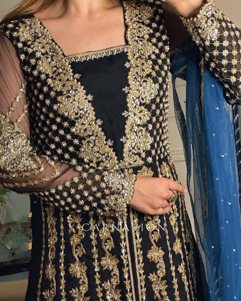 Sequins & Zari Embroidered Heavy Georgette Anarkali Gown Set with Dupatta