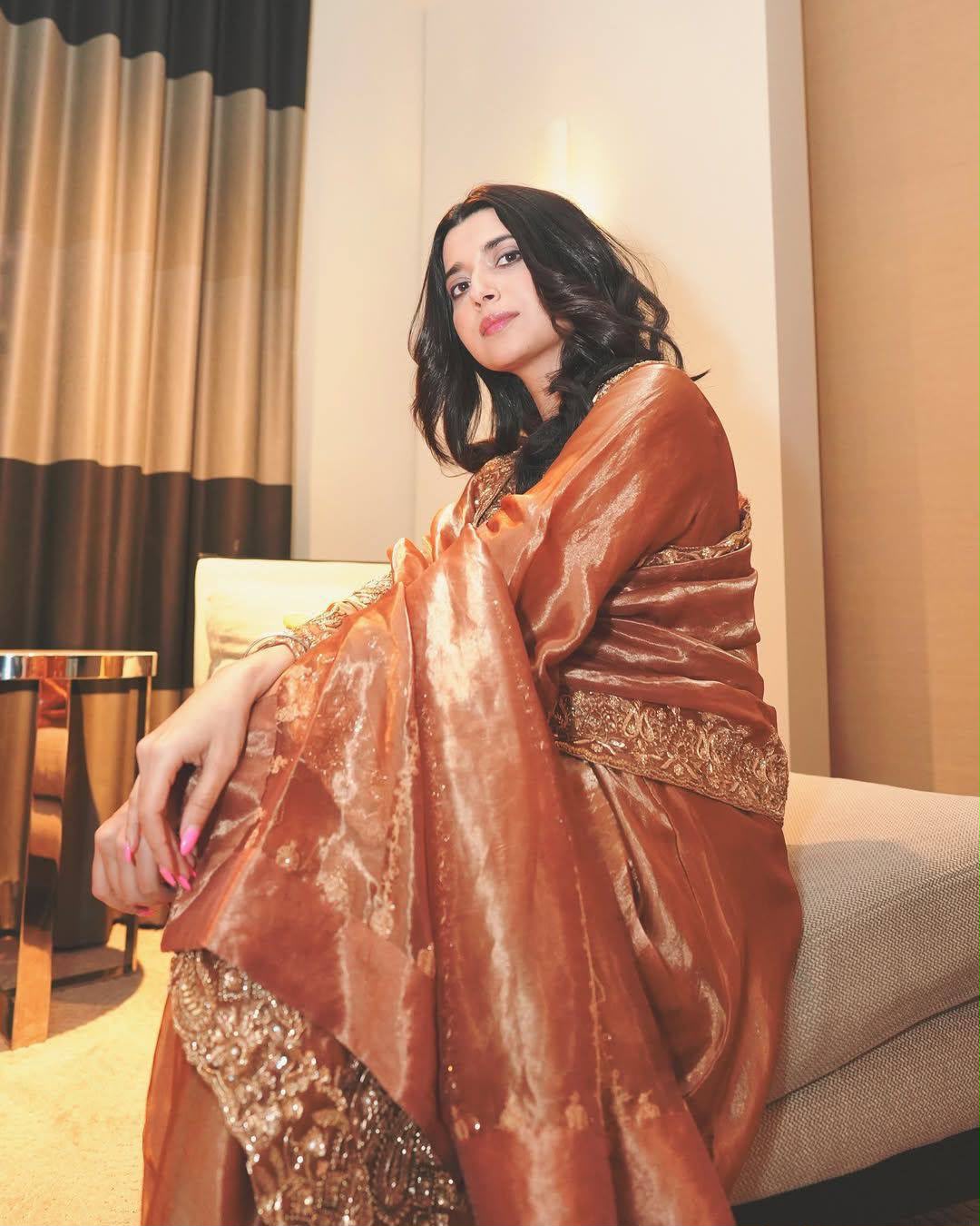 Fancy Silk Sequins & Zari Embroidered Kurti Palazzo Set with Dupatta
