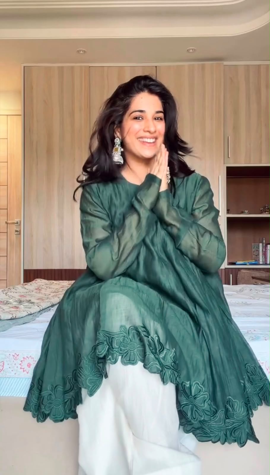 Embroidered Mal Chanderi Kurti & Palazzo Set