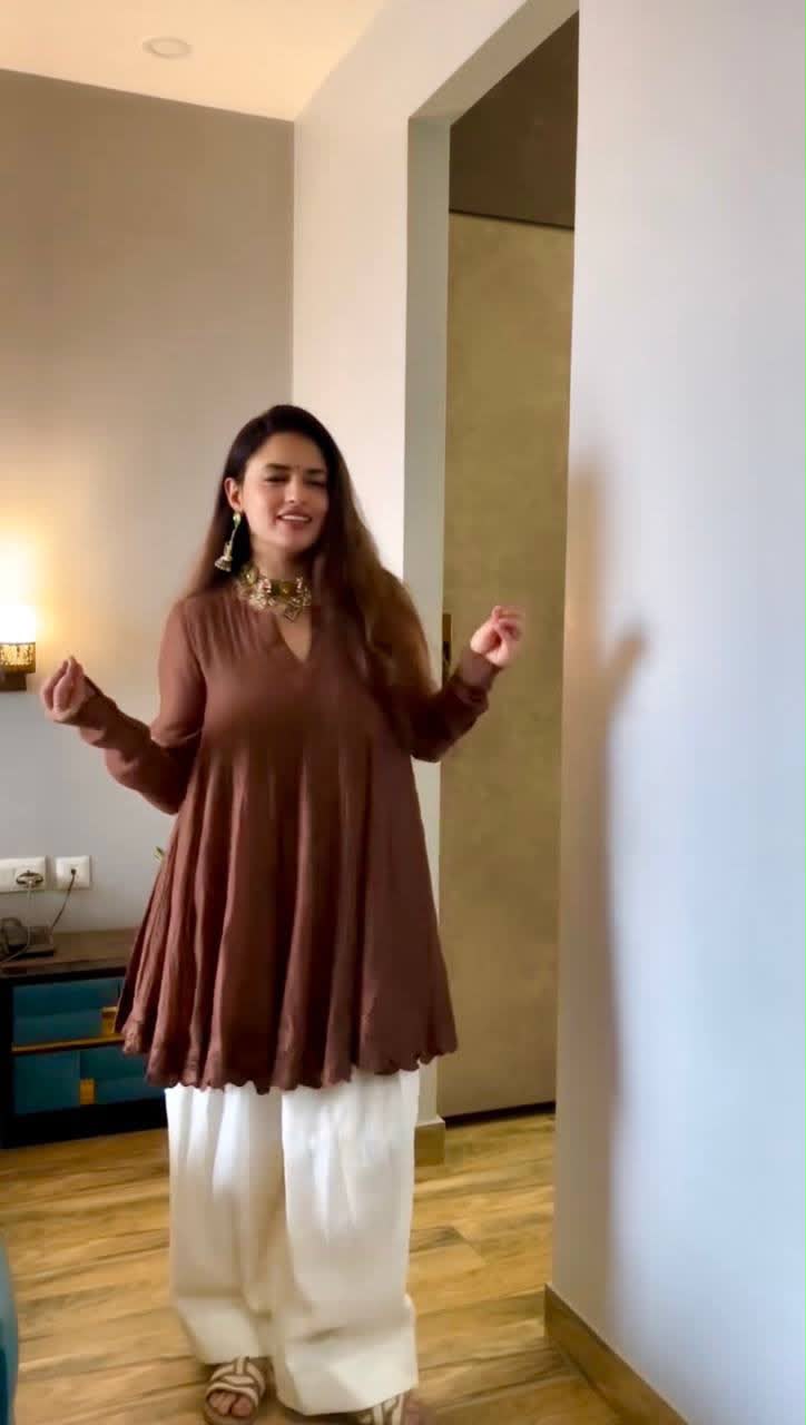 Embroidered Mal Chanderi Kurti & Palazzo Set