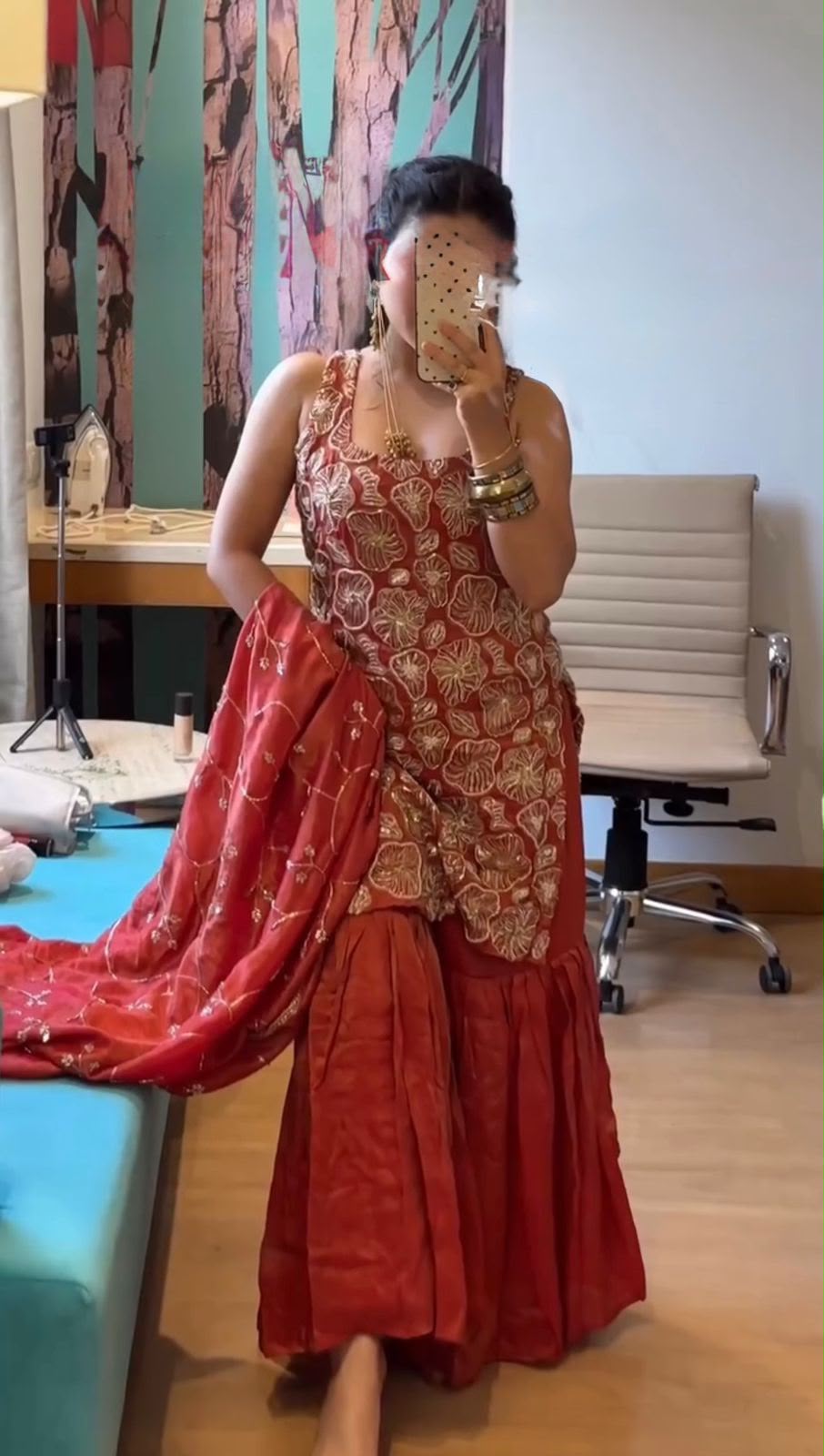 3-Piece Simmer Silk Sharara Set with Thread & Sequence Work – Style 5927