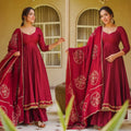 Exclusive Roman Silk Anarkali Suit Set with Fancy Lace & Chanderi Dupatta