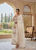 Designer Heavy Chinon Silk Sequins Embroidered Kurti & Palazzo Set with Dupatta