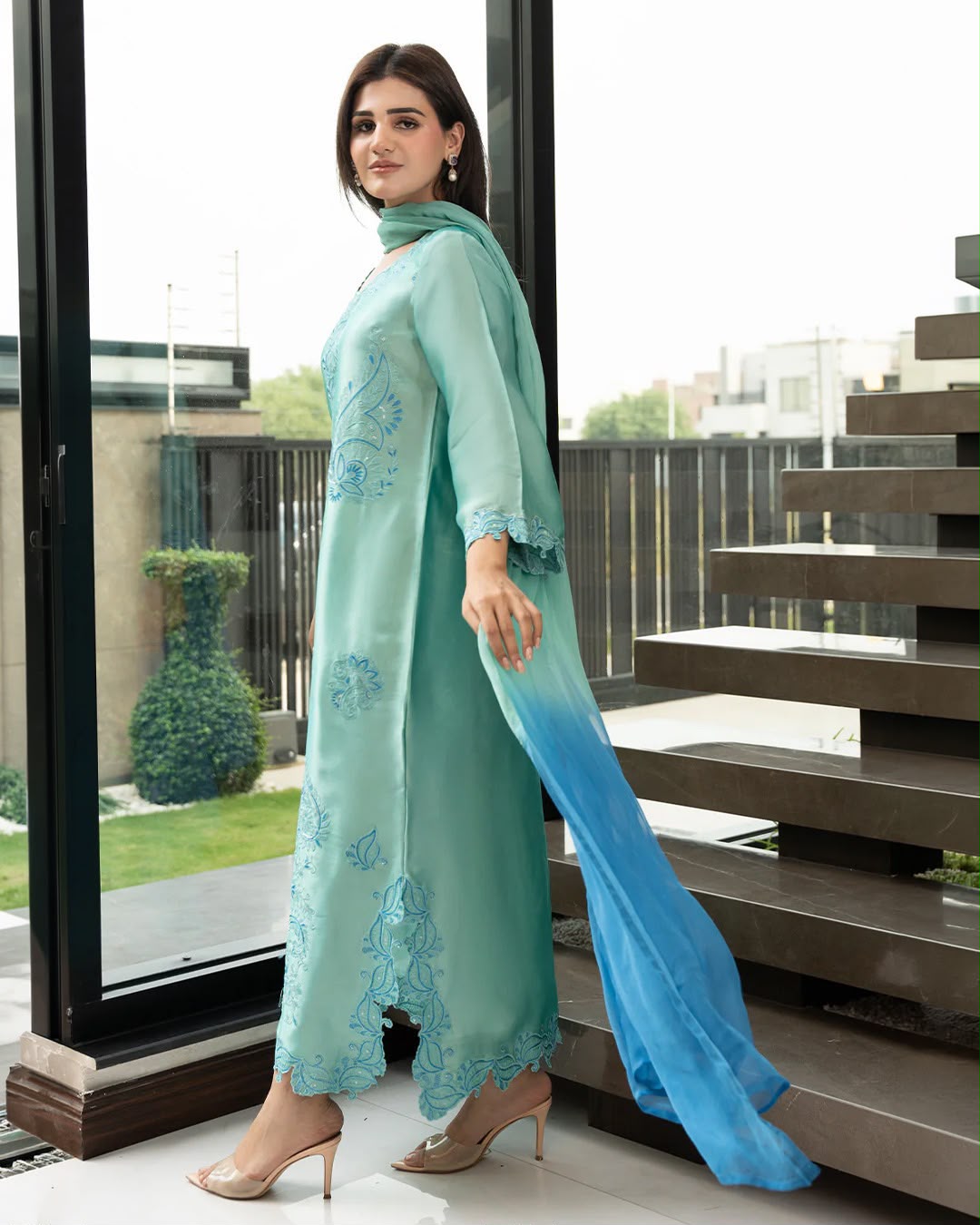 Designer Heavy Rayon 3-Piece Kurti & Pant Set