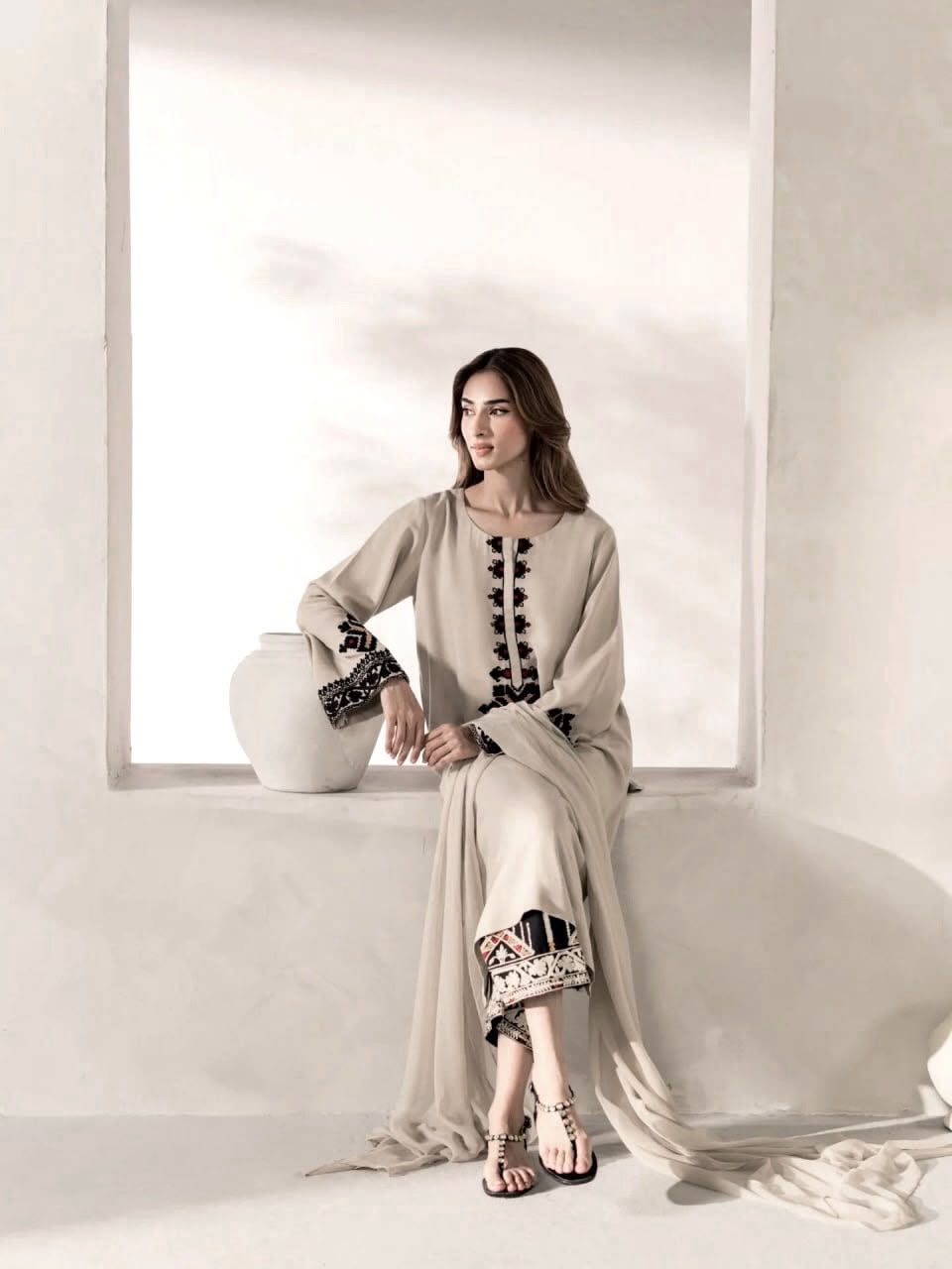 Designer Rayon Satin 3-Piece Kurti & Palazzo Set