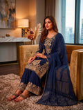 3-Piece Faux Georgette Embroidered Kurti, Palazzo & Dupatta Se