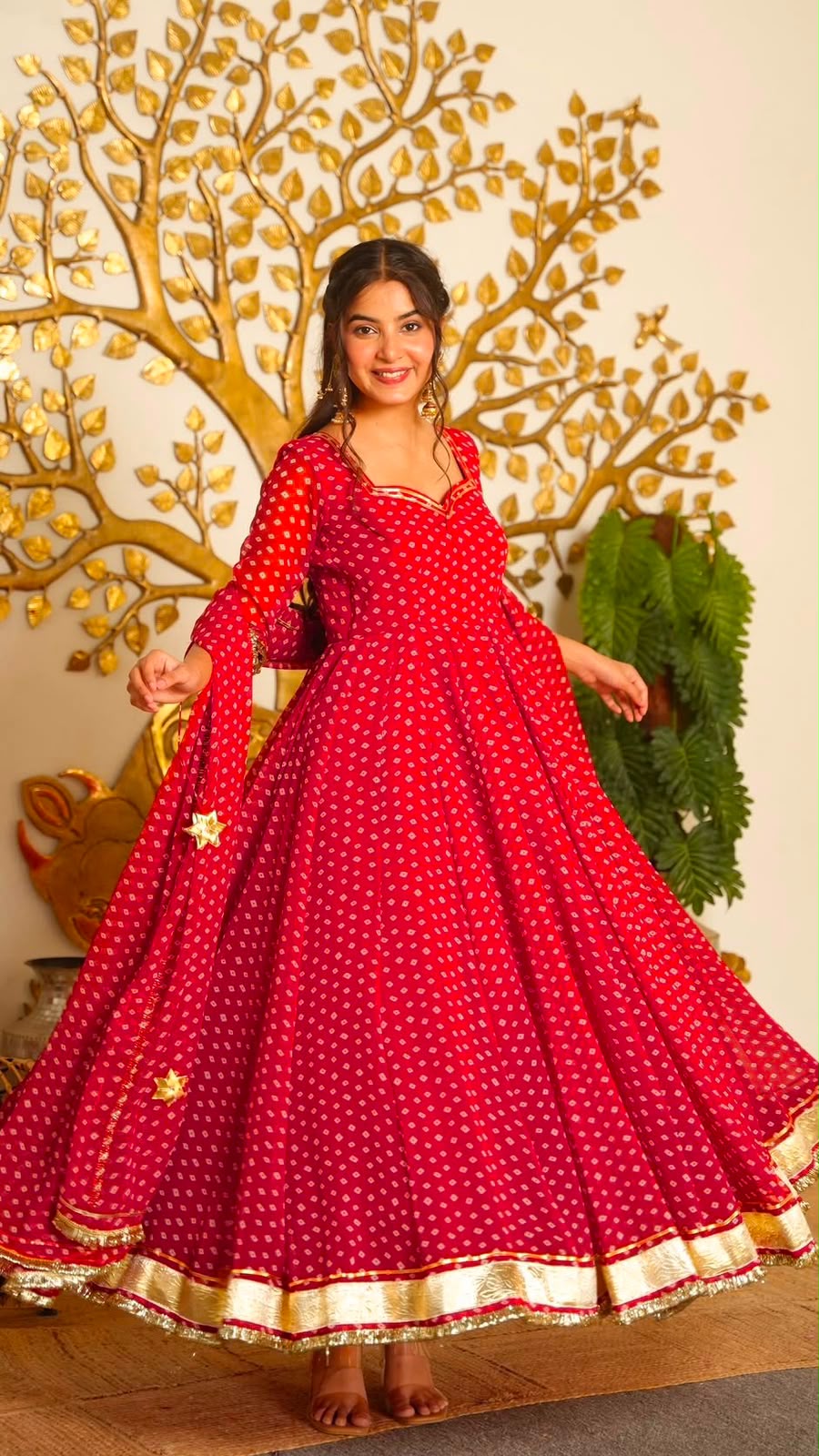 Digitally Printed Faux Georgette Flared Anarkali Set with Micro Cotton Pant & Dupatta