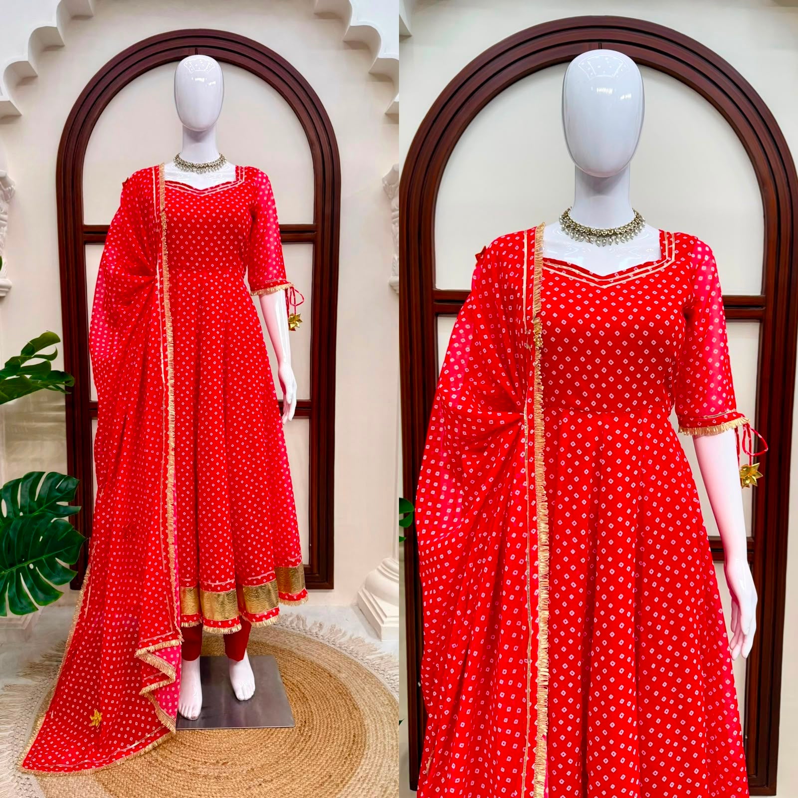 Digitally Printed Faux Georgette Flared Anarkali Set with Micro Cotton Pant & Dupatta