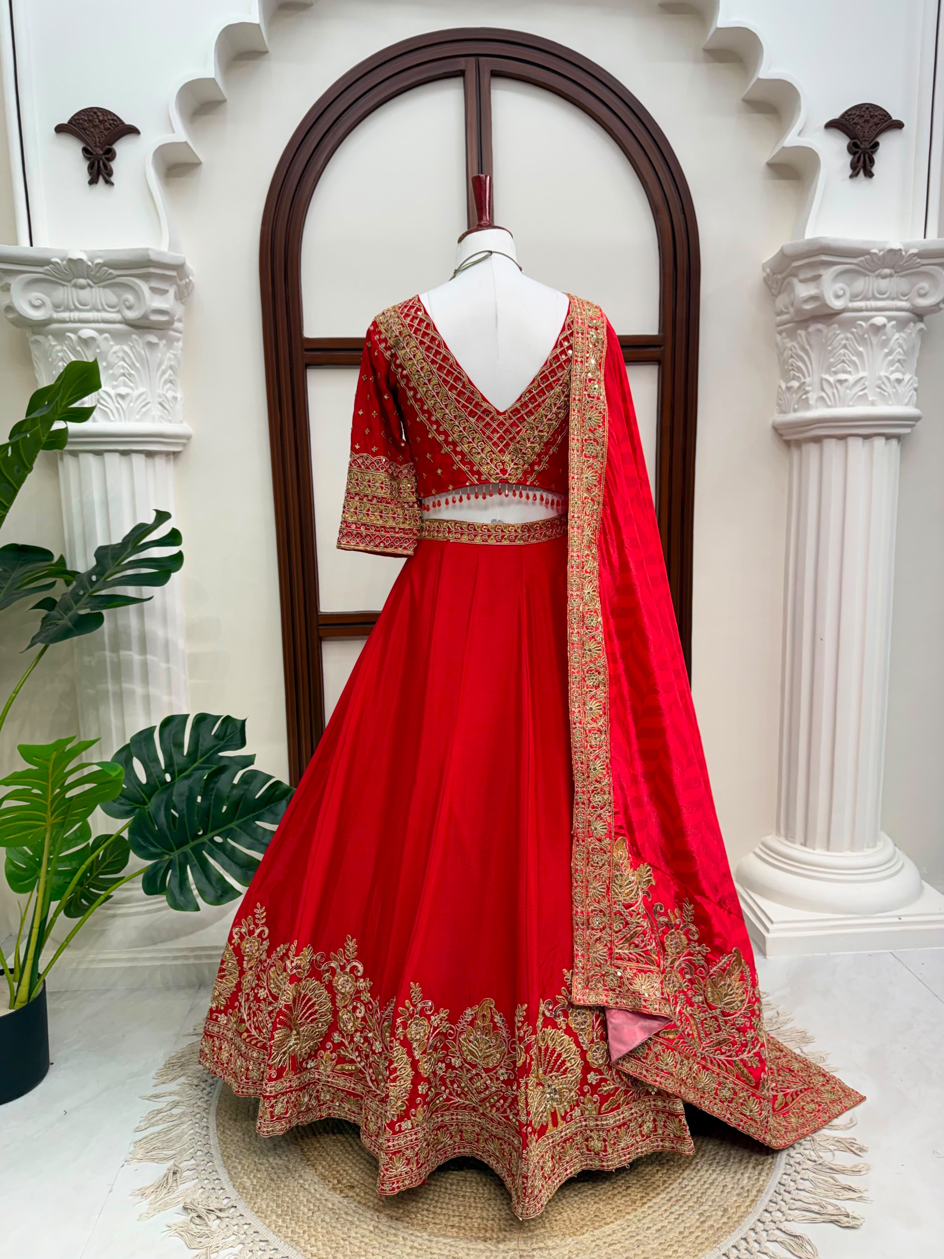 Heavy Chinon Silk Lehenga Choli Set with Sequence Coding Work & Digital Print Dupatta