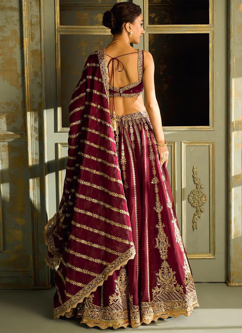 Kasturi Silk Heavy Sequins & Zari Lehenga Choli with Can-Can