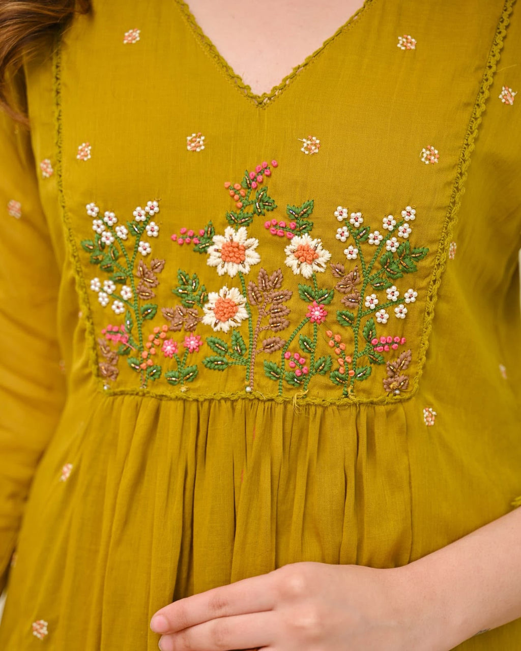 Pure Viscose Mul Chanderi Kurta Set with Embroidered Dupatta