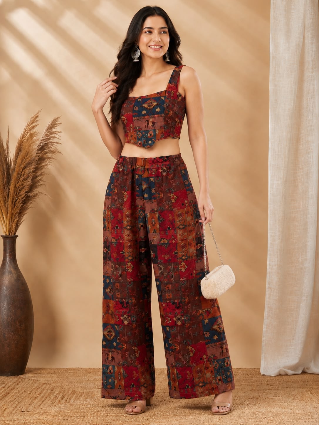 Exclusive Jimmy Organza Co-Ord Set (Blouse & Bottom)