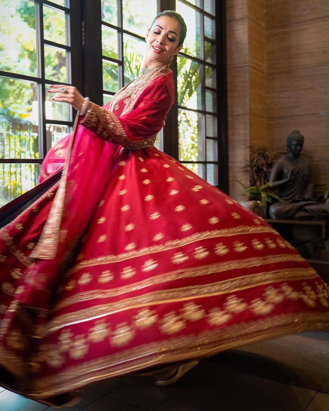 Embroidered Chinon Silk Anarkali Gown with Palazzo & Sequinned Georgette Dupatta
