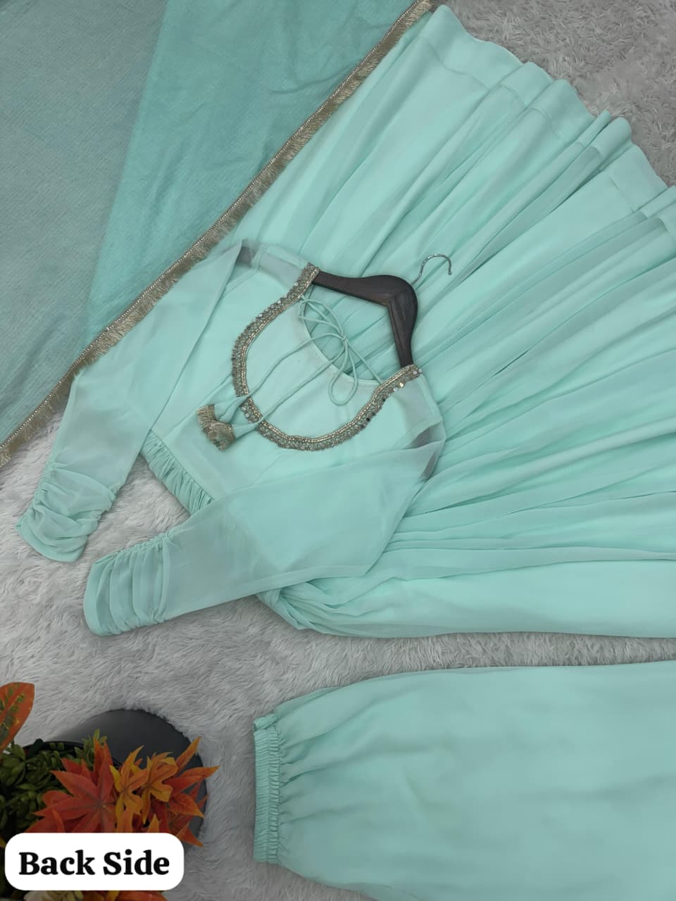 Elegant Designer Lace Anarkali Suit Set with Kota Silk Dupatta