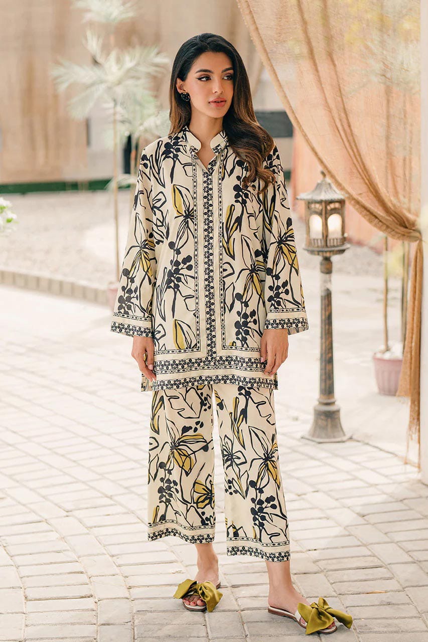 Printed Pure Malai Satin Silk Co-Ord Set – Top & Pant