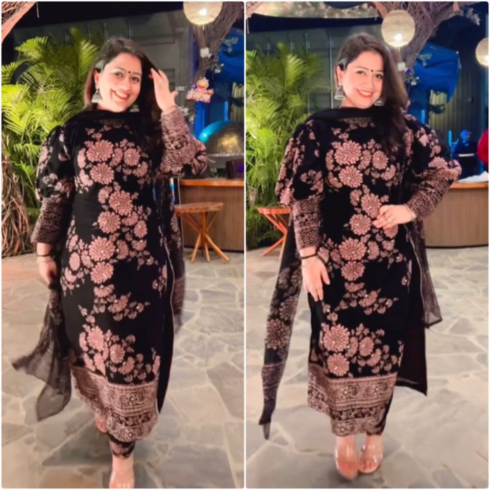 Designer Party Wear Heavy Georgette Top, Bottom & Printed Dupatta Set