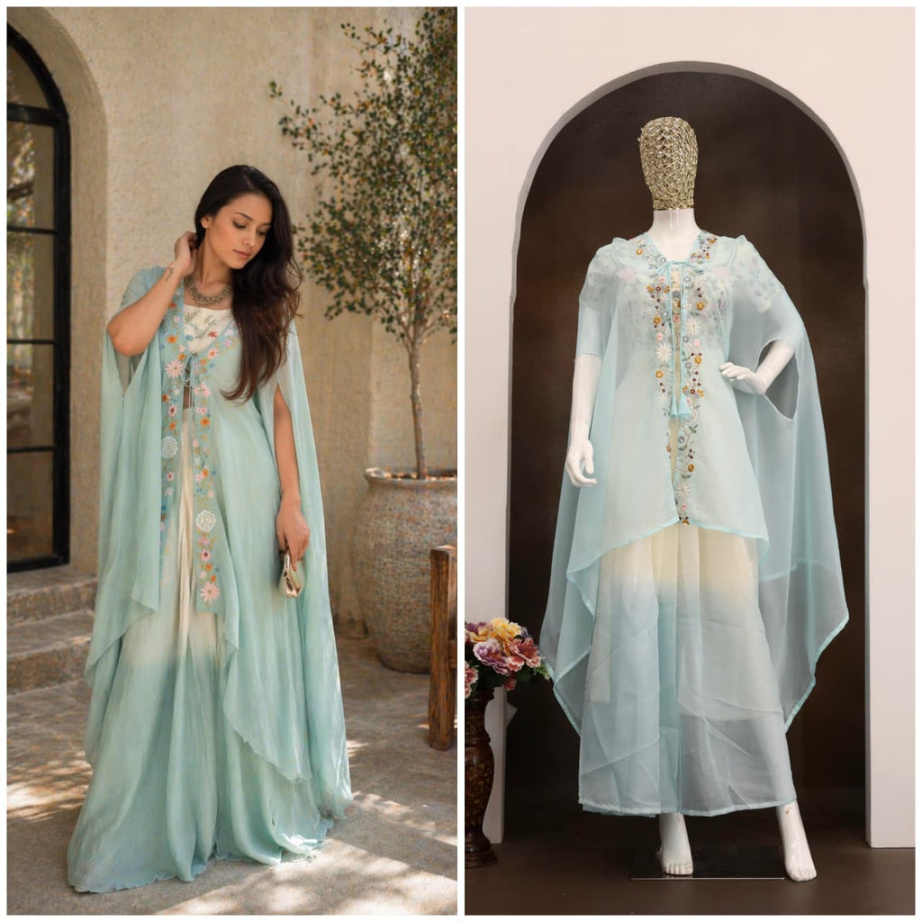 Trending Party Wear Shrug with Lehenga Set