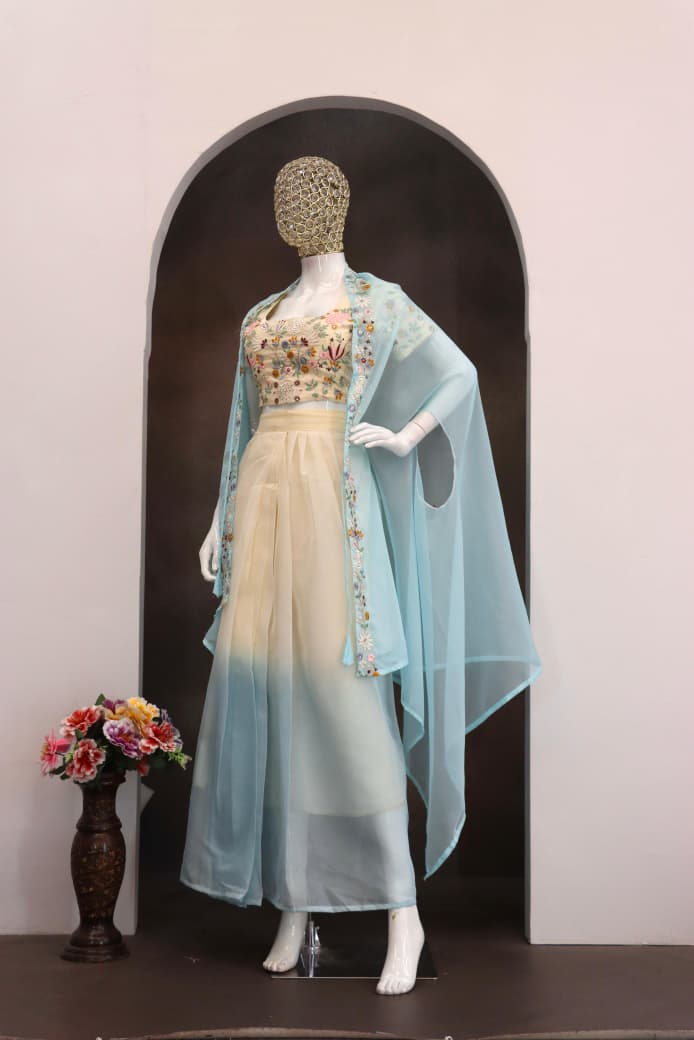 Trending Party Wear Shrug with Lehenga Set
