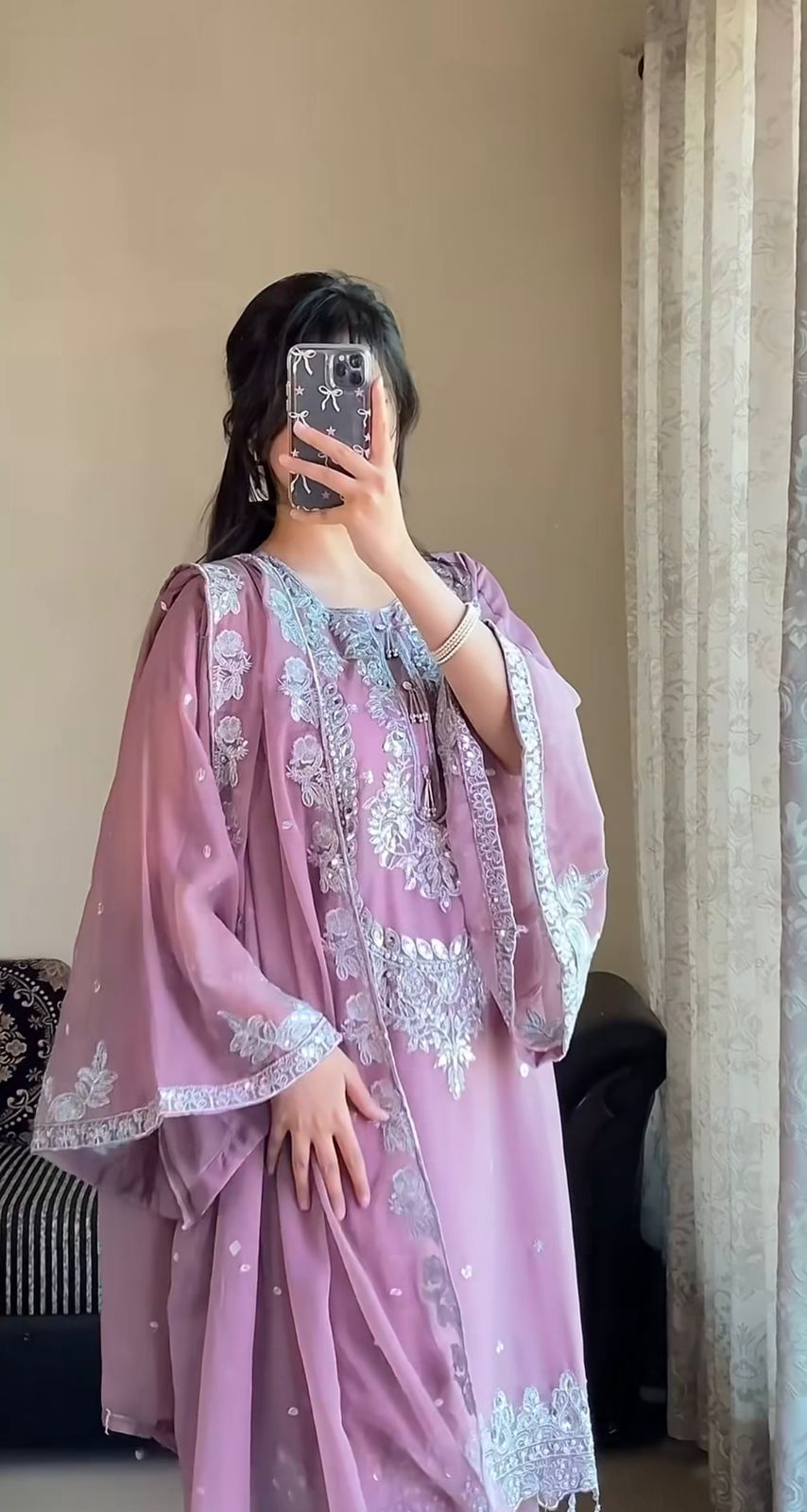 Heavy Soft Assam Silk Pakistani Style Kurti, Pant & Dupatta Set