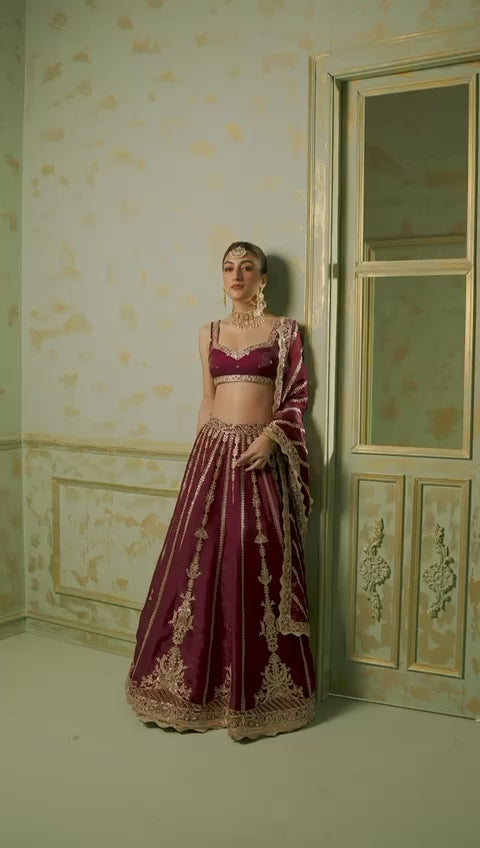 Kasturi Silk Heavy Sequins & Zari Lehenga Choli with Can-Can