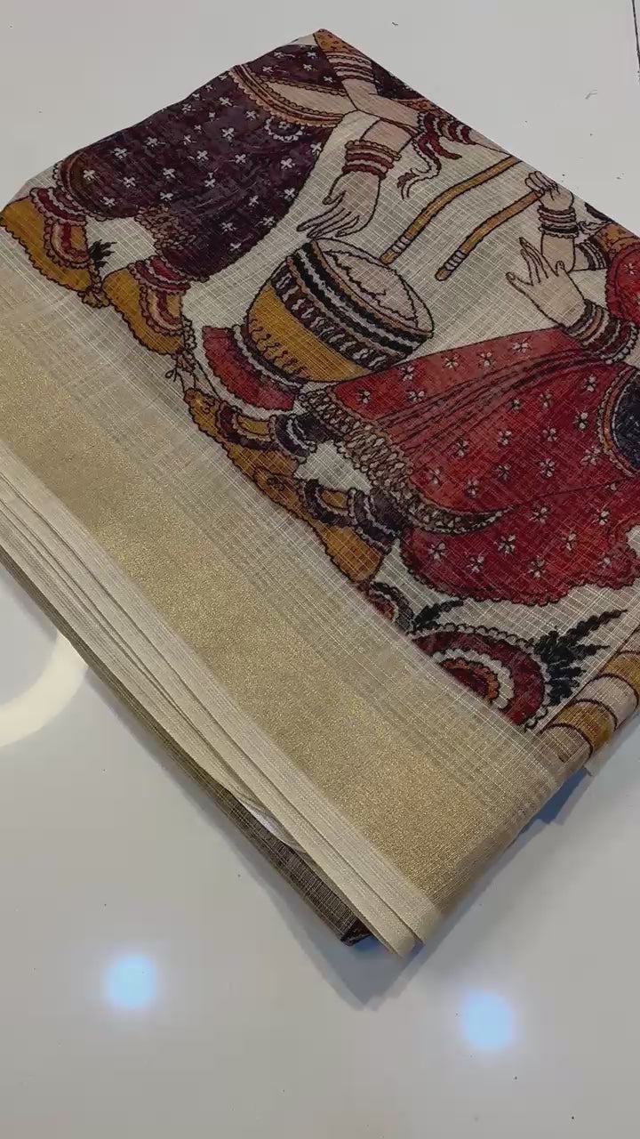 Elegant Tussar Silk Saree with Matching Blouse Piece