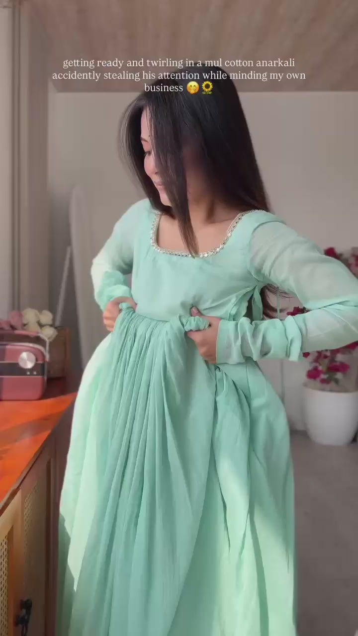Elegant Designer Lace Anarkali Suit Set with Kota Silk Dupatta